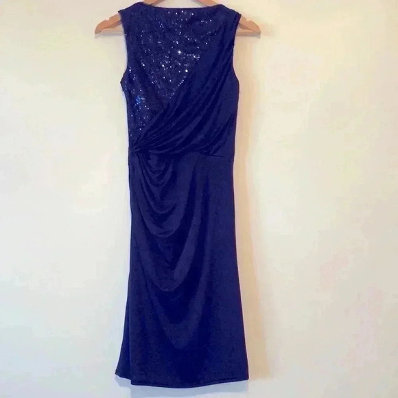 TADASHI SHOJI Sleeveless Gathered Waist Sequin Accent Sheath Dress - Picture 4 of 10